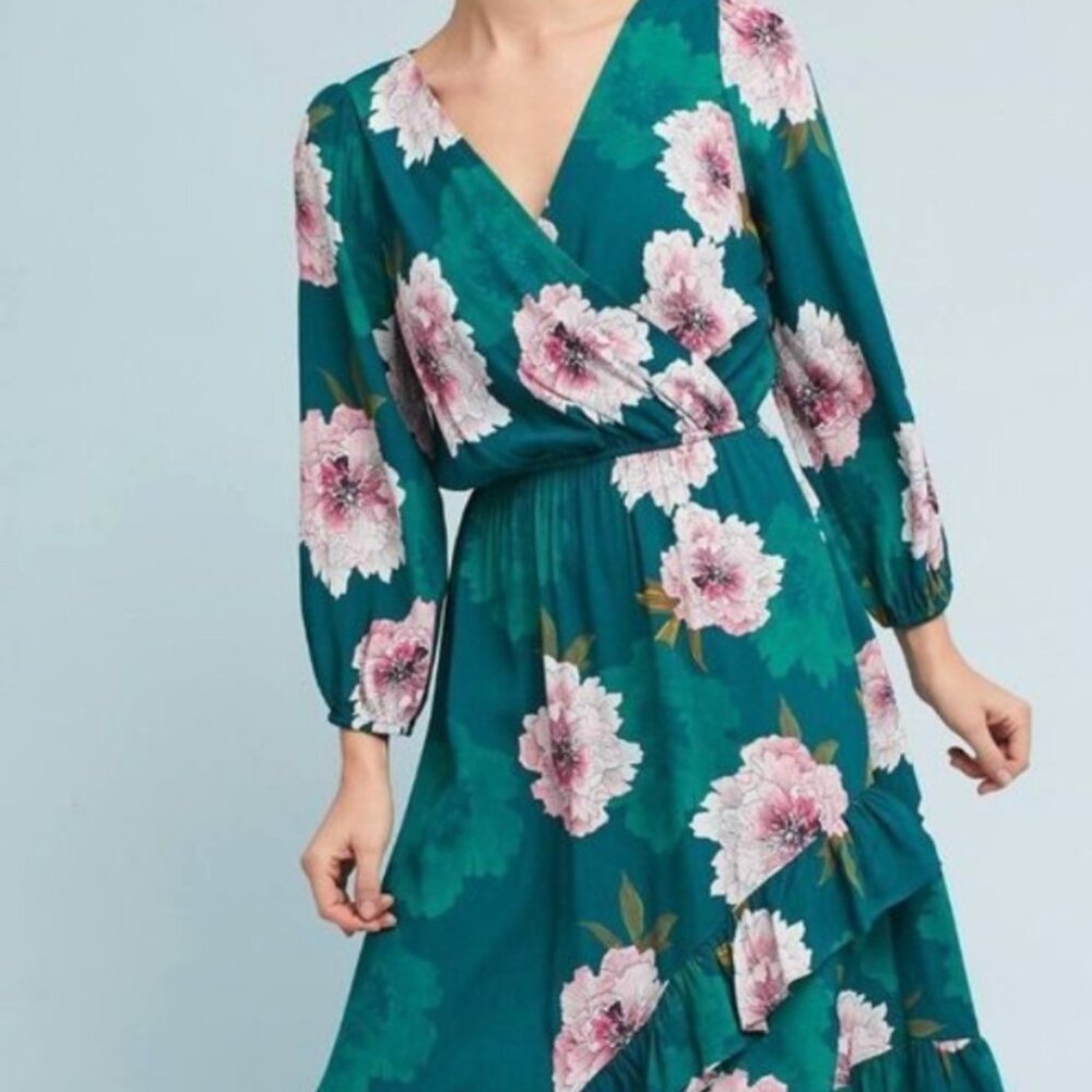 Anthropologie Tracy Reese Floral Wrap Dress- Large